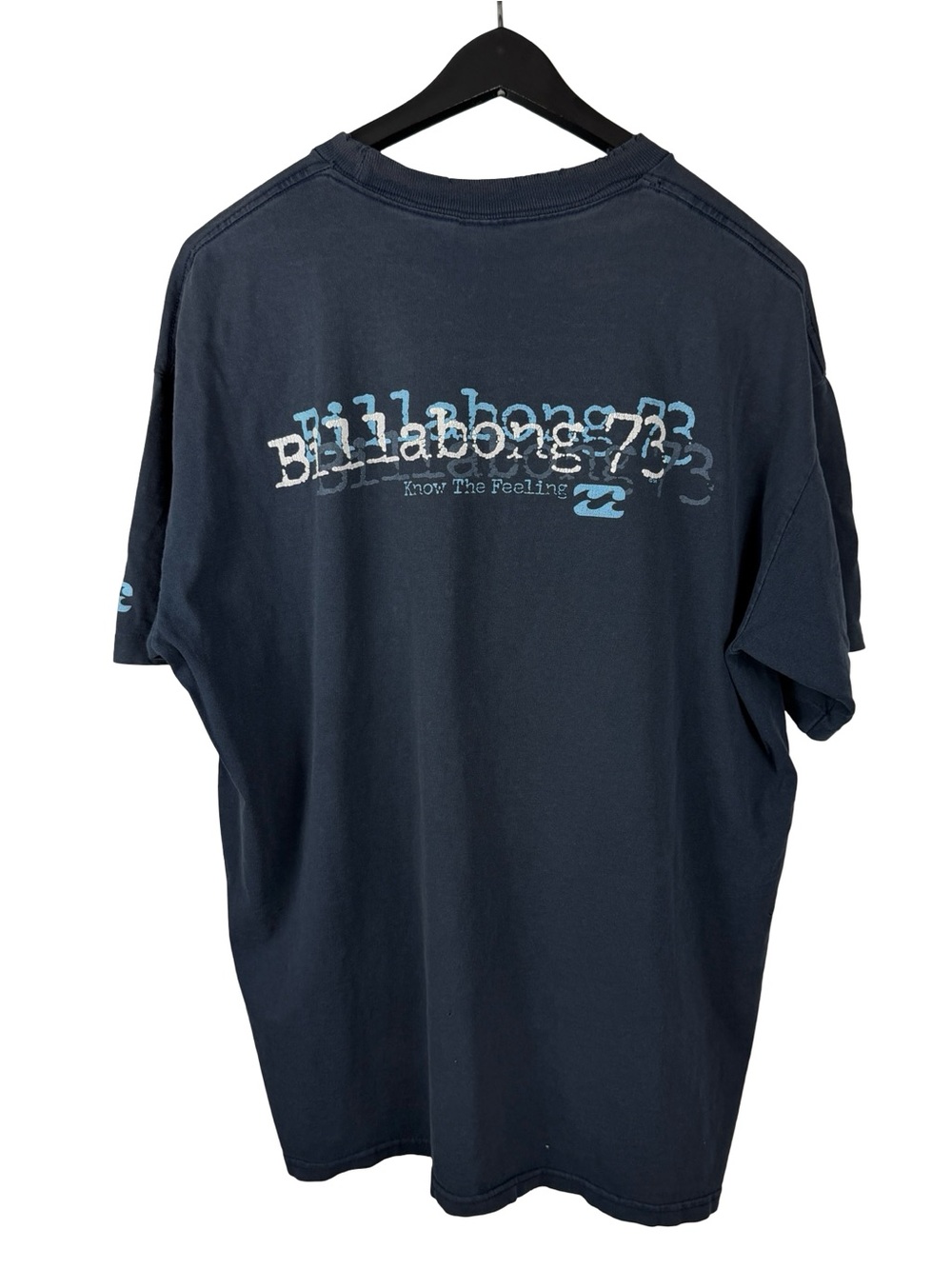 Vintage 90s Billabong 73 Surf Streetwear Single Stitch Blue Logo Shirt Size XL